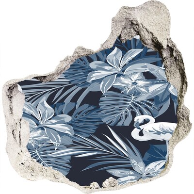 Díra 3D fototapeta nálepka Tropický ráj s plameňáky