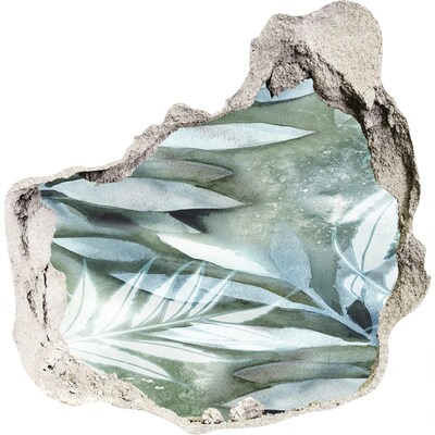 Nálepka 3D díra na zeď samolepící Zelená oáza v díře ve zdi