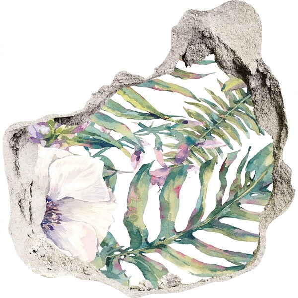 Nálepka 3D díra na zeď Tropická zahrada za zdí