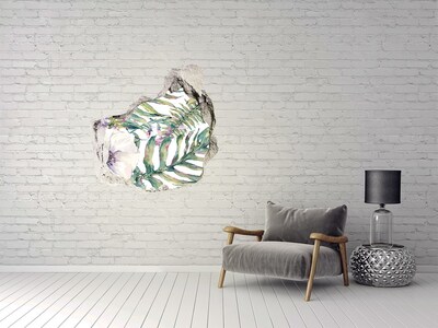 Nálepka 3D díra na zeď Tropická zahrada za zdí