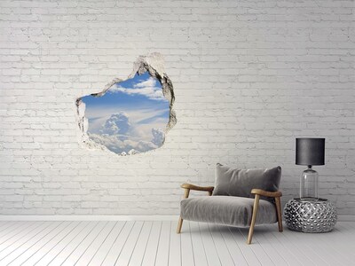 Samolepící díra na stěnu Obloha je plná mraků