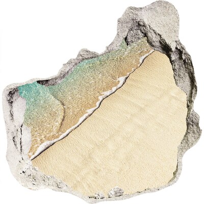 Díra 3D ve zdi nálepka Karibská pláž skrz díru ve zdi