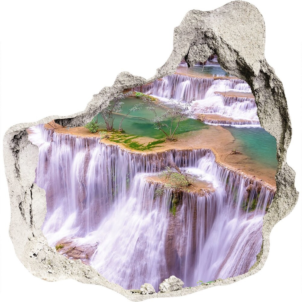Díra 3D ve zdi nálepka Thajsko vodopád