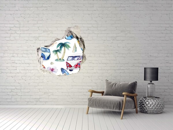 Fototapeta díra na zeď 3D Retro karibská dovolená