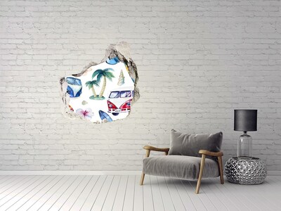 Fototapeta díra na zeď 3D Retro karibská dovolená