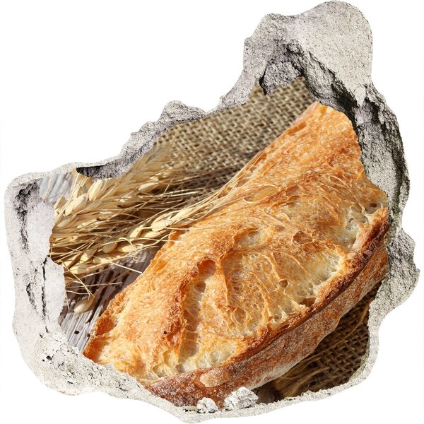 Nálepka 3D díra na zeď Chléb s obilím v pozadí