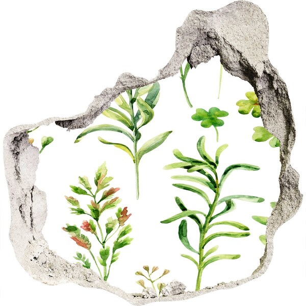 Nálepka 3D díra na zeď Zelená oáza v betonu