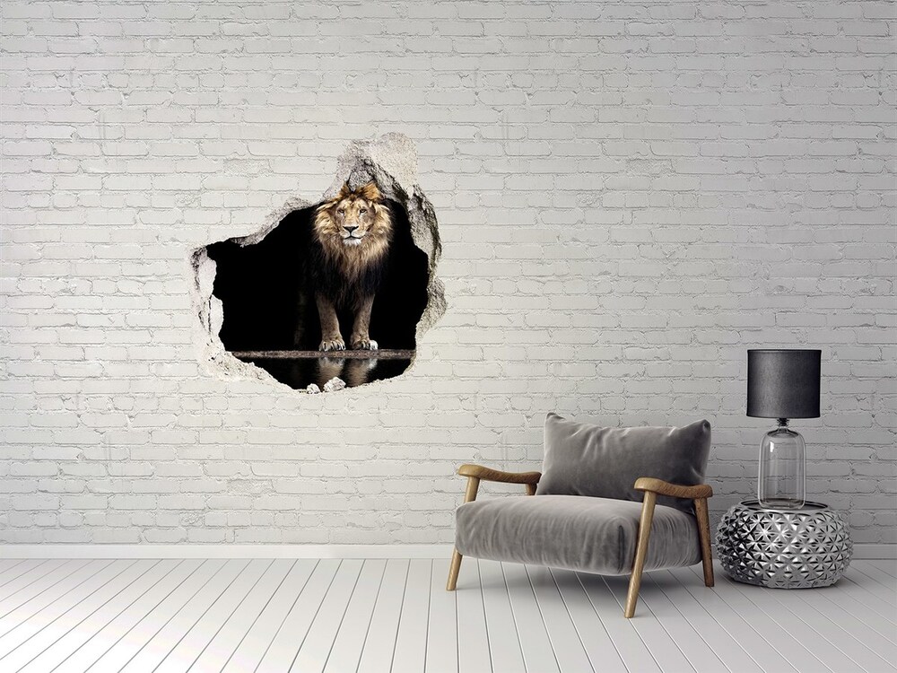 Díra 3D fototapeta na stěnu Portrét lva