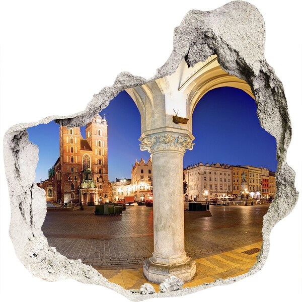 Fototapeta díra na zeď Hlavní náměstí v Krakově v noci
