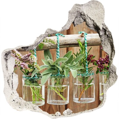 Samolepící nálepka fototapeta Bylinková zahrada ve sklenicích