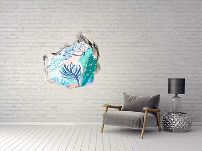 Nálepka 3D díra na zeď Tropický ráj za zdí