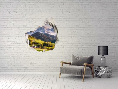 Díra 3D ve zdi na stěnu Panorama hory