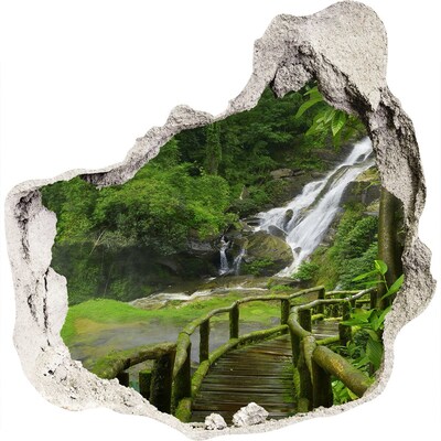 Díra 3D ve zdi na stěnu Vodopád v pralese