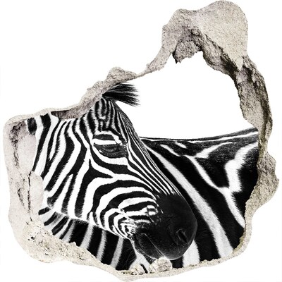 Díra 3D fototapeta nálepka Zebra v díře ve zdi