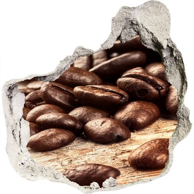 Nálepka 3D díra na zeď Káva v srdci zdi