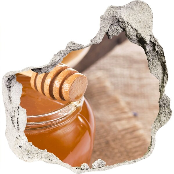 Nálepka 3D díra na zeď Med přímo z úlu