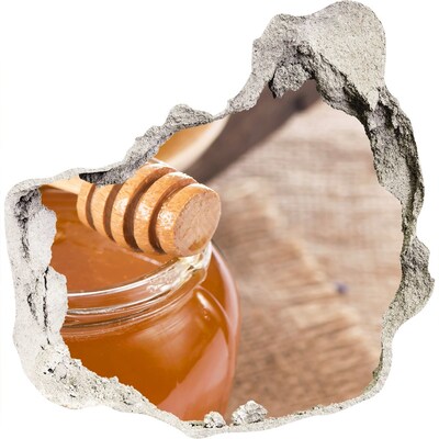 Nálepka 3D díra na zeď Med přímo z úlu