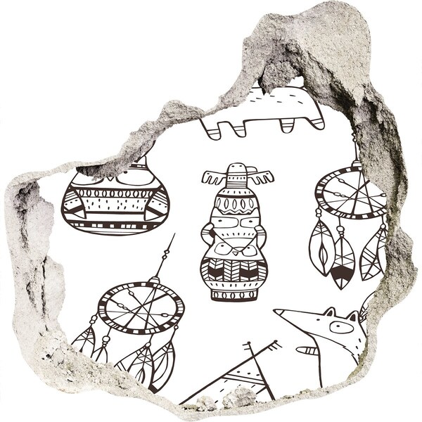 Samolepící nálepka Etnické vzory na pozadí zdi