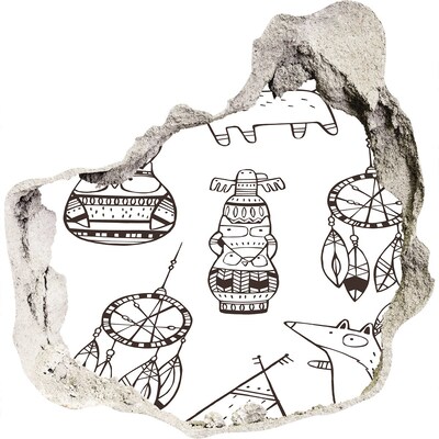 Samolepící nálepka Etnické vzory na pozadí zdi