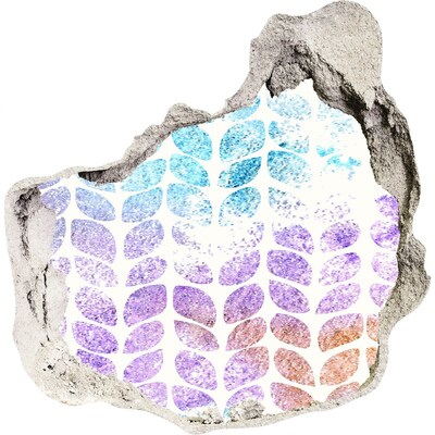 Nálepka 3D díra na zeď Díra ve zdi Květinové vzory