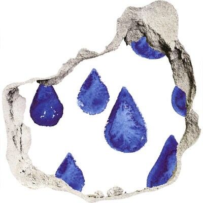 Fototapeta díra na zeď Kapky vody na zdi