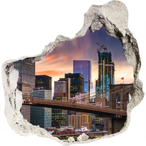 Fototapeta díra na zeď 3D Brooklynský most v New Yorku