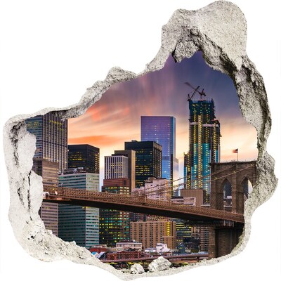 Fototapeta díra na zeď 3D Brooklynský most v New Yorku