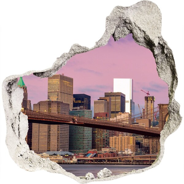 Fototapeta díra na zeď 3D Pohled na Brooklynský most v New Yorku