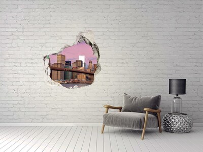 Fototapeta díra na zeď 3D Pohled na Brooklynský most v New Yorku