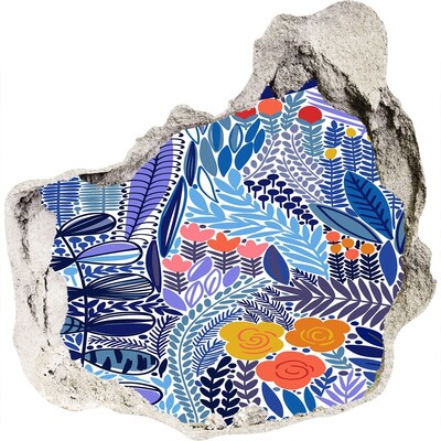 Nálepka 3D díra samolepící Tropická zahrada s dírou ve zdi