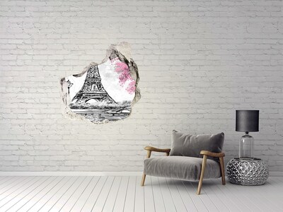 Fototapeta díra na zeď 3D Eiffelova věž v Paříži