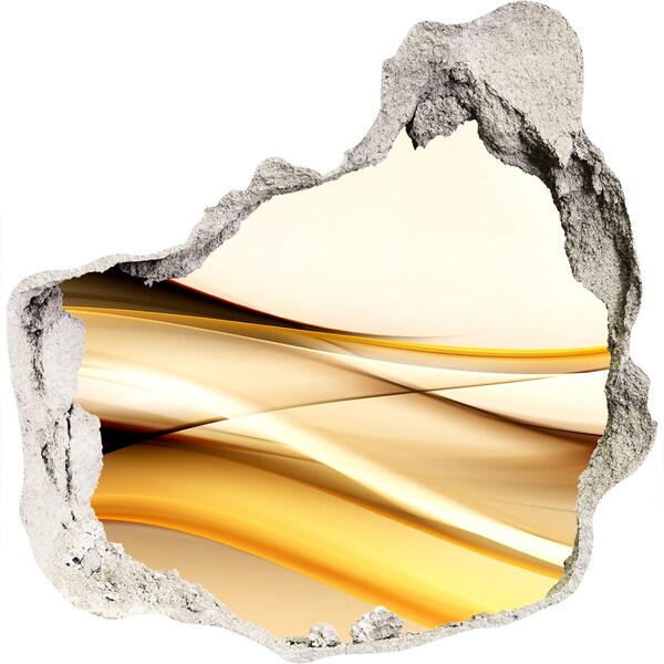 Díra 3D fototapeta nálepka Zlaté vlny v díře ve zdi