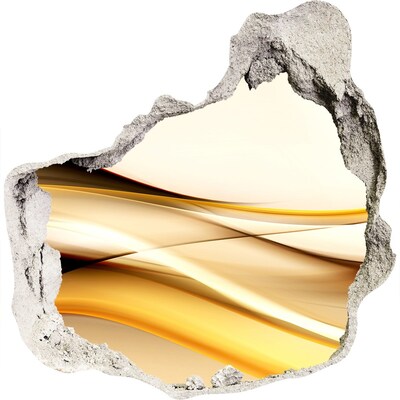 Díra 3D fototapeta nálepka Zlaté vlny v díře ve zdi