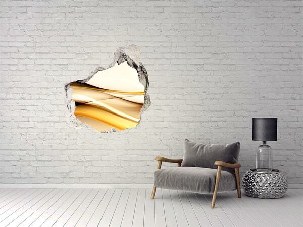 Díra 3D fototapeta nálepka Zlaté vlny v díře ve zdi