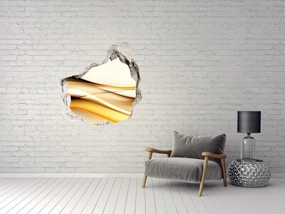 Díra 3D fototapeta nálepka Zlaté vlny v díře ve zdi