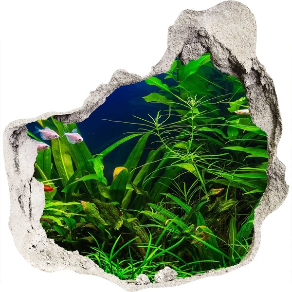 Díra 3D ve zdi nálepka Podvodní svět v akváriu