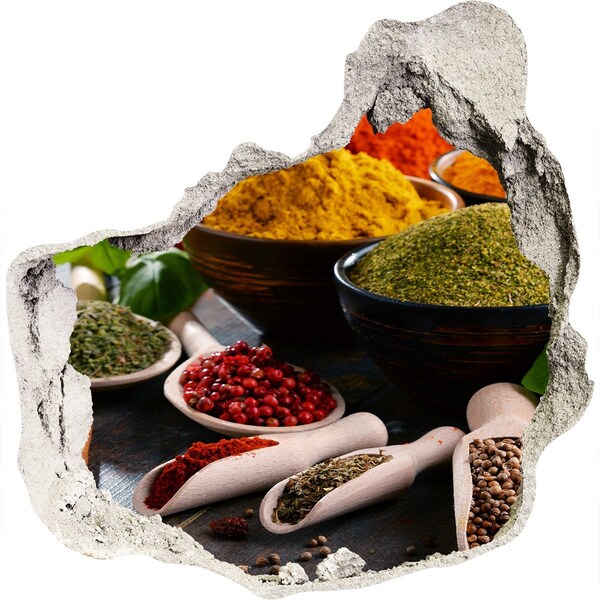 Nálepka díra na zeď Barevné koření v kuchyni