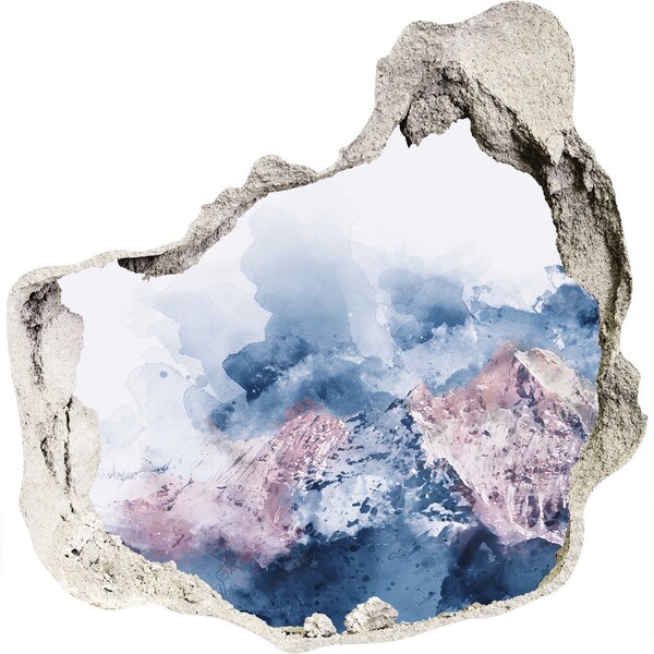 Díra 3D ve zdi nálepka Horská krajina v díře ve zdi