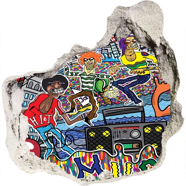 Foto fotografie díra na zeď Městský festival radosti