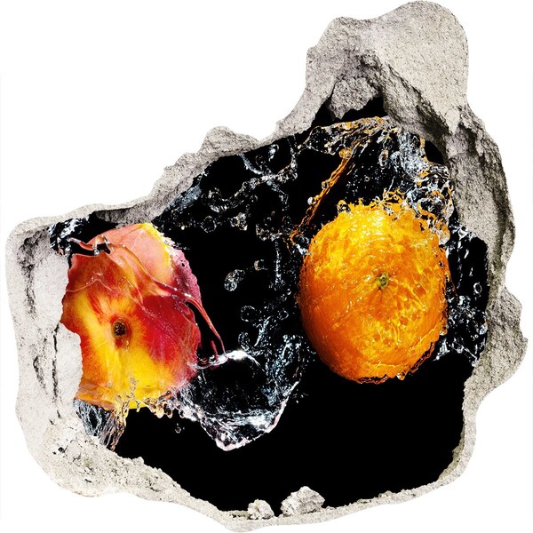 Nálepka 3D díra na zeď Ovocná exploze ve vodě