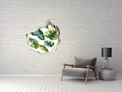 Nálepka 3D díra na zeď Tropická džungle za zdí