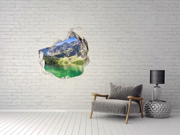 Díra 3D ve zdi nálepka Morské oko Tatry