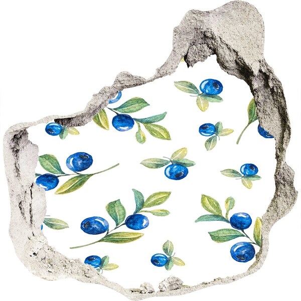 Nálepka 3D díra na zeď beton Ovoce na zdi pozadí