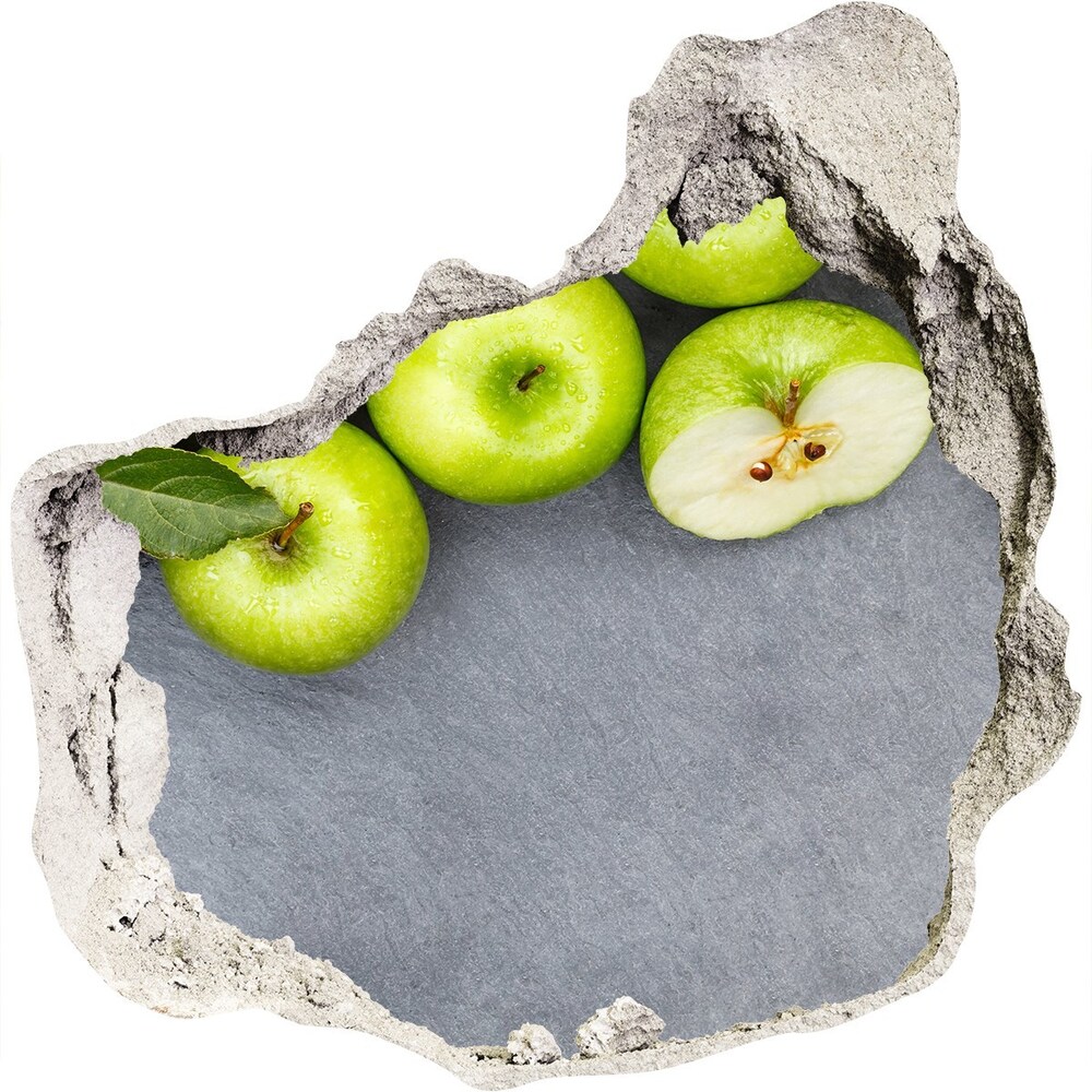 Nálepka 3D díra Zelená jablka
