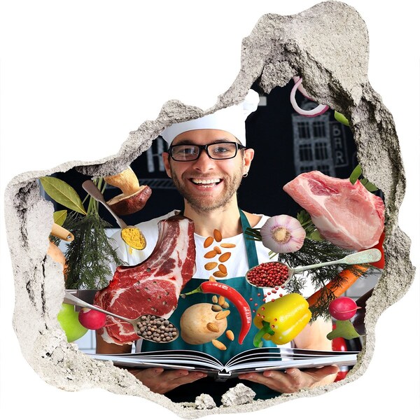 Nálepka 3D díra na zeď Kuchyňské šílenství