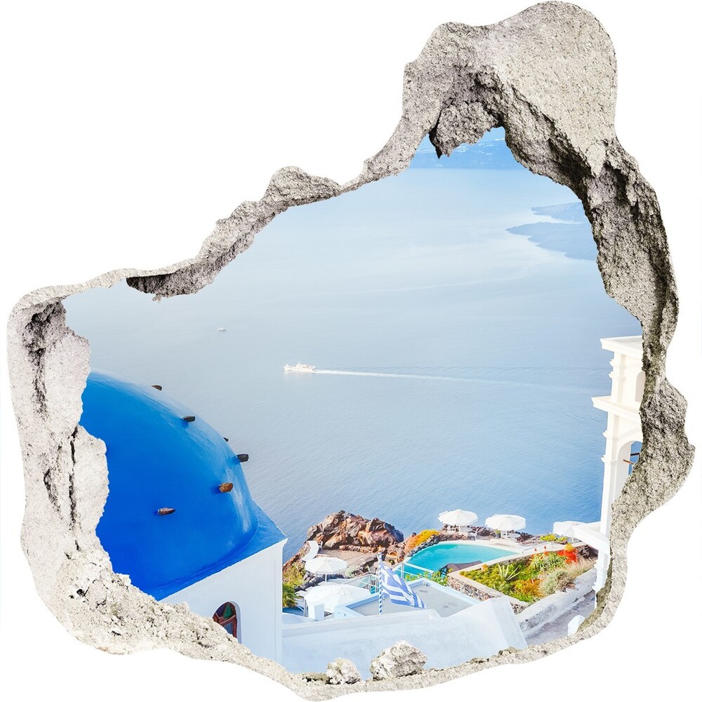 Fototapeta díra na zeď 3D Santorini Řecko