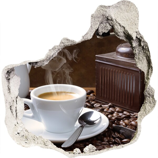 Nálepka díra na zeď Káva v kavárně