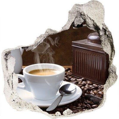 Nálepka díra na zeď Káva v kavárně