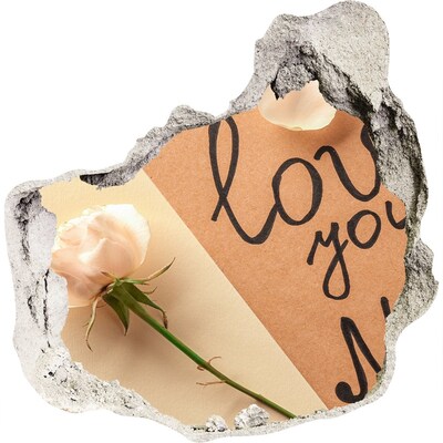 Fototapeta díra na zeď Květina v srdci zdi