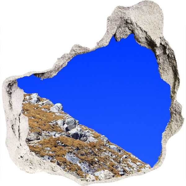 Díra 3D ve zdi nálepka Horská krajina skrz díru ve zdi